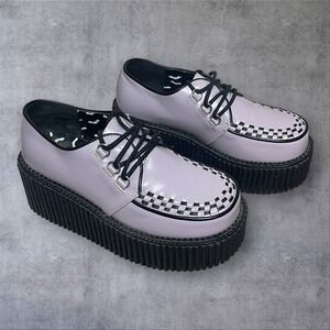 Demonia Lavender Purple Creeper Chunky Platform Oxford Shoes Womens 8 Grunge